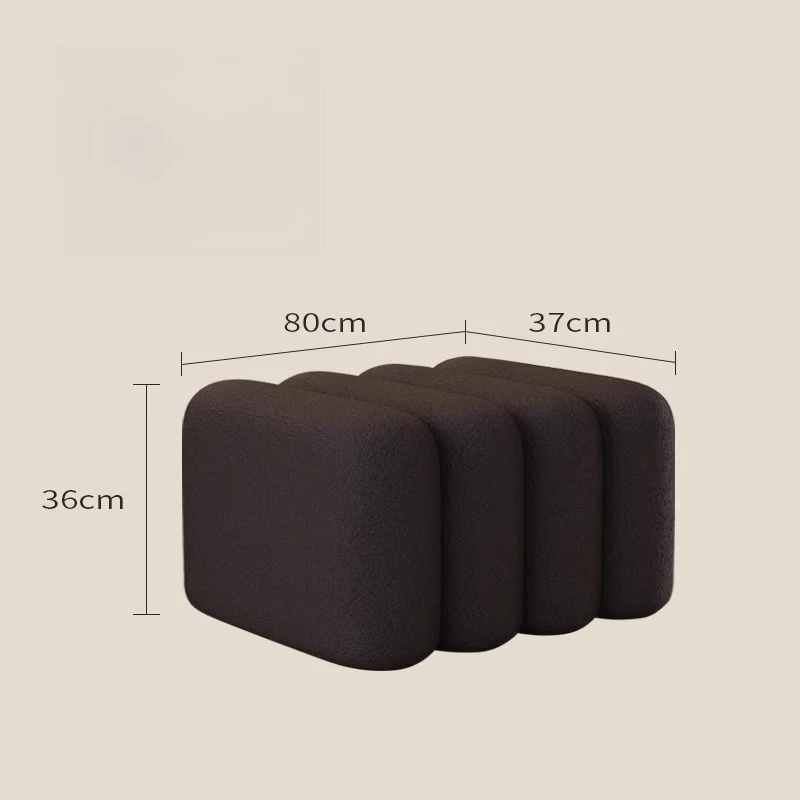 Moderne kunststijl Fuzzy Texture Cilindrische modulaire bankkruk voor woonkamer garderobe decor