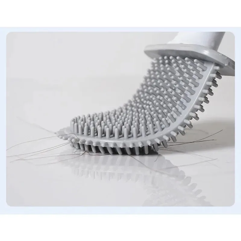 

1 шт., настенная подвесная щетка для унитаза с длинной ручкой, прочная, подходит для чистки унитаза в ванной комнате, силиконовая щетка для чистки, легкая