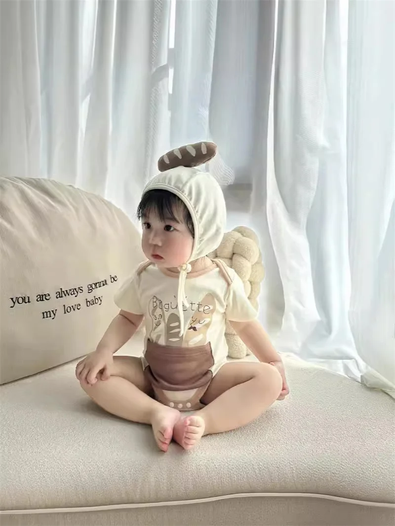 Korean Newborn Baby Clothes Girl Boys Bodysuit Onesie Funny Romper Clothing  Bread StickFashion Toddler Girls Suit Baby Jumpsuit