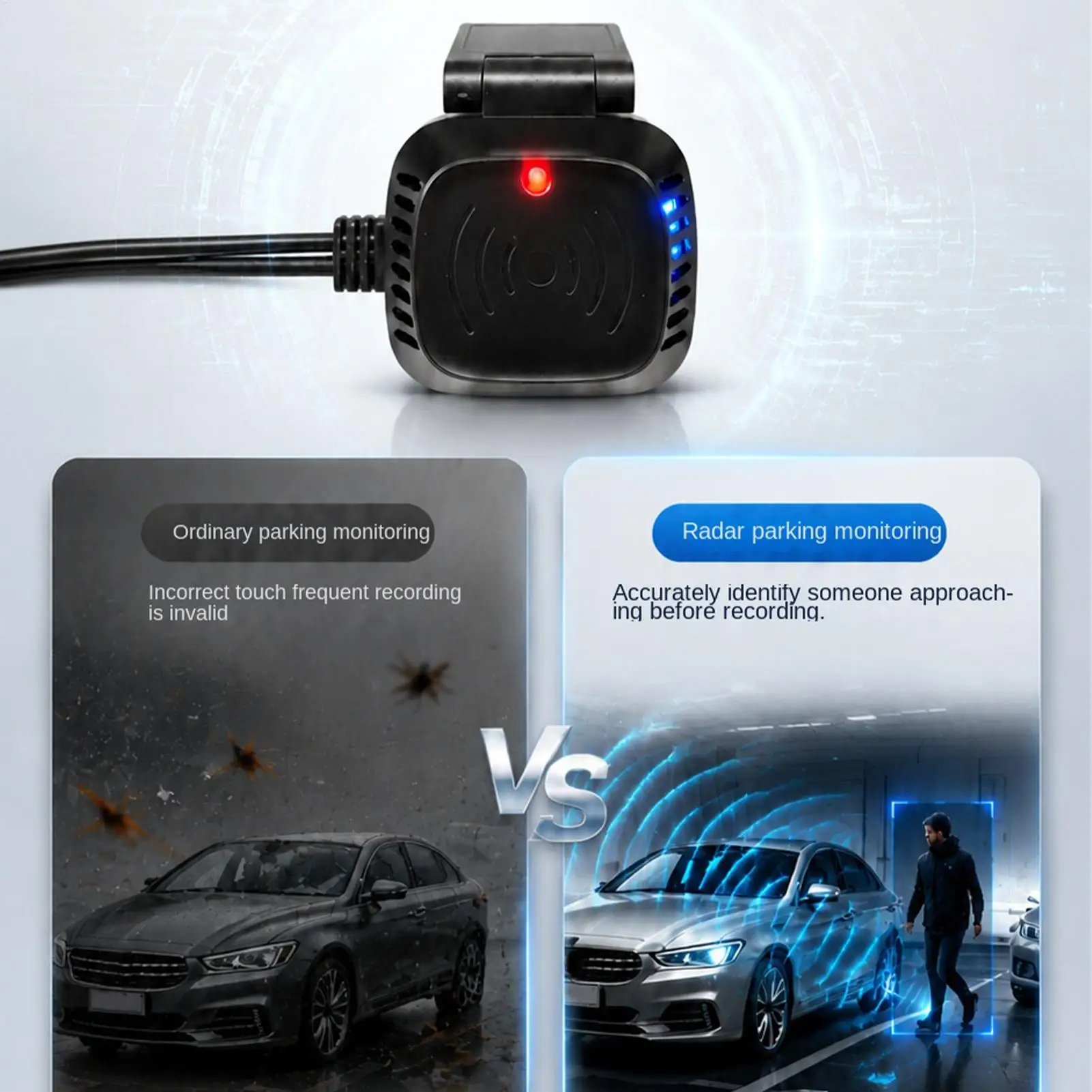 Car Camera Cord Type-C 24-Hour Radar Sensor Attachment Car Camera Monitoring Cable For Truck SUV RV Sedan Pickup Parking Driving