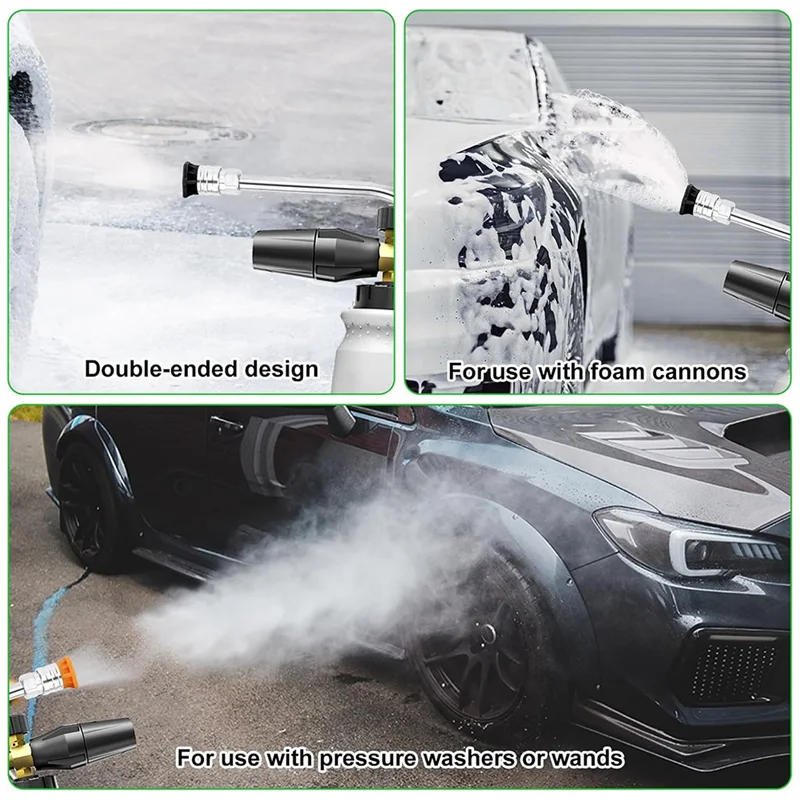 A96K-Foam Cannon Dual Connector Accessory, 1/4In Fast Connect Dual-Lance Pressure Washer Wand With 5 Pressure Washer Nozzles