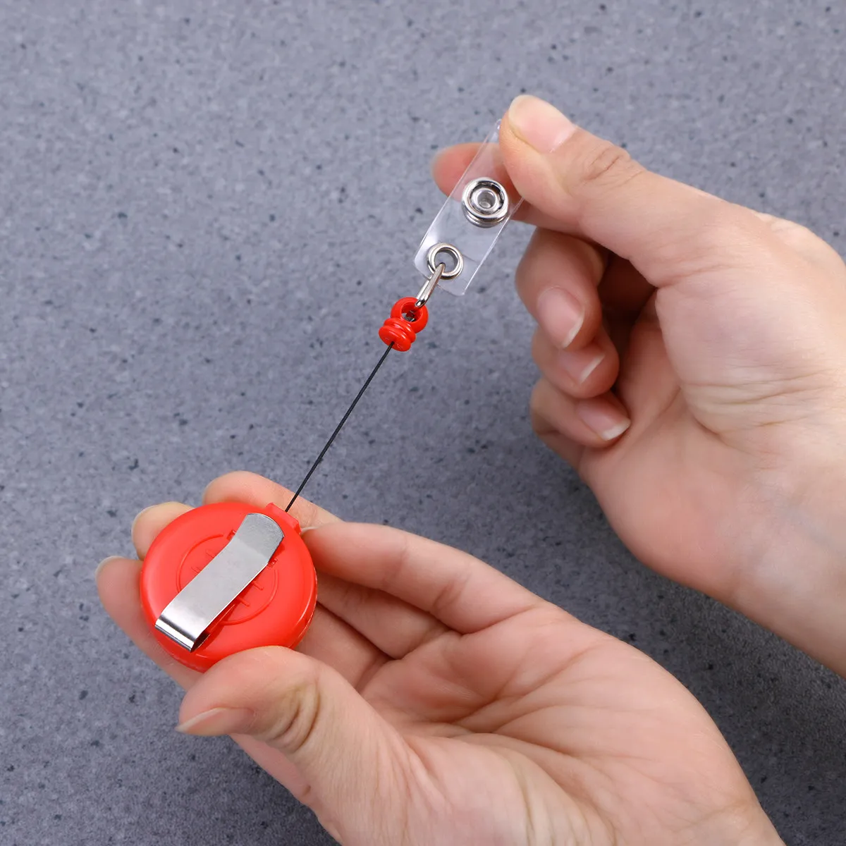 10Pcs Retractable Badge Reels for Id Access Cards 60Cm Cord Stainless Rotating Alligator Clip Corrosion Resistant Reel