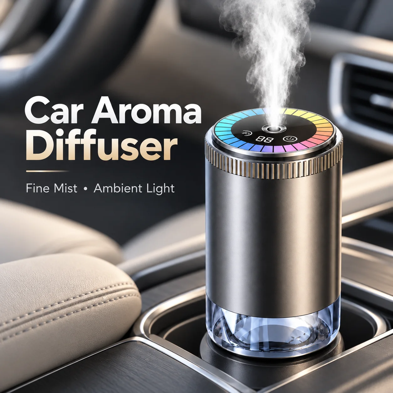 Smart Car Aroma Diffuser Rechargeable Air Freshener 5 Modes Auto On Off Starry Sky Light USB Humidifier for Car Interior