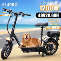 Original EU Warehouse in STOCK New Version S14 Pro 1200W Motor 48v 20.6AH Battery Fast 45km/h Adult Electric Scooter with Seat