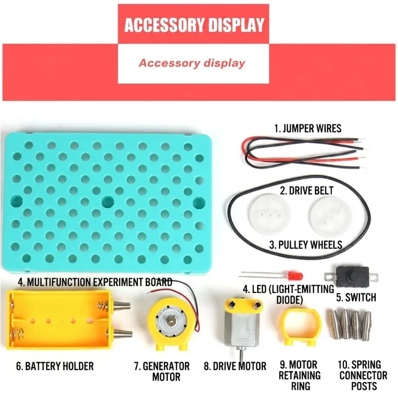 STEM 3D Assembly Drive Power Generation Experiment Set Fun Science Lab Material DIY Making Kit Kindergarten Educational Learning