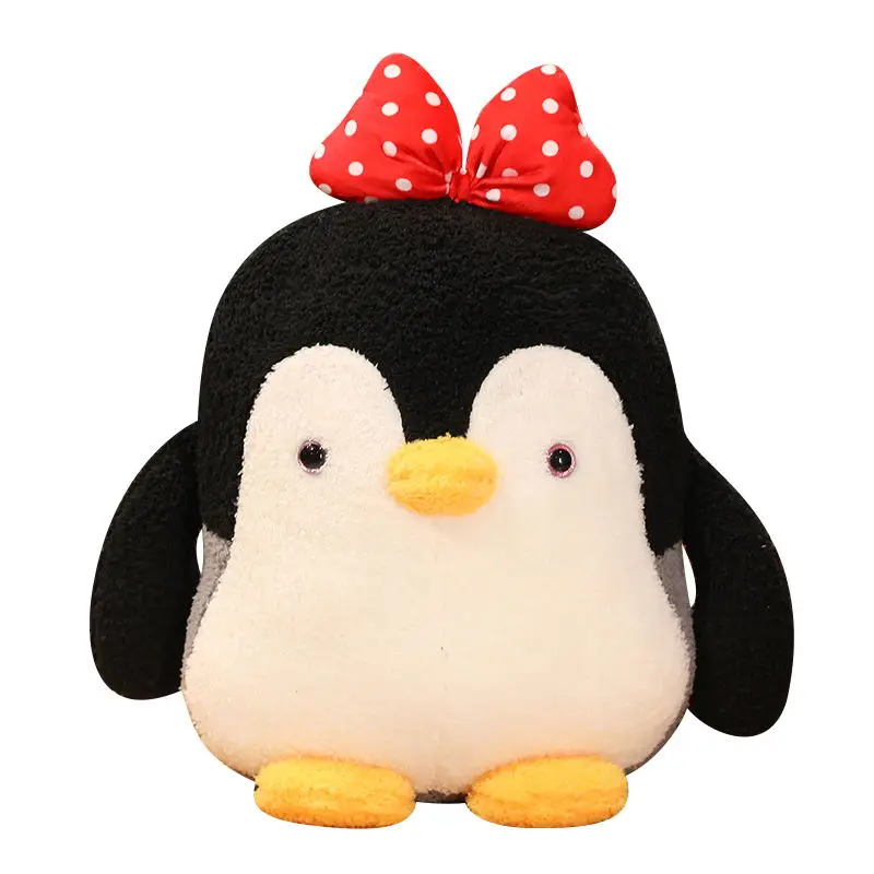 

22CM Lovely Penguin Stuffed Doll Kawaii Penguin Wear Hat Bow Soft Toys Kids Accompany Doll Sleeping Appease Toy