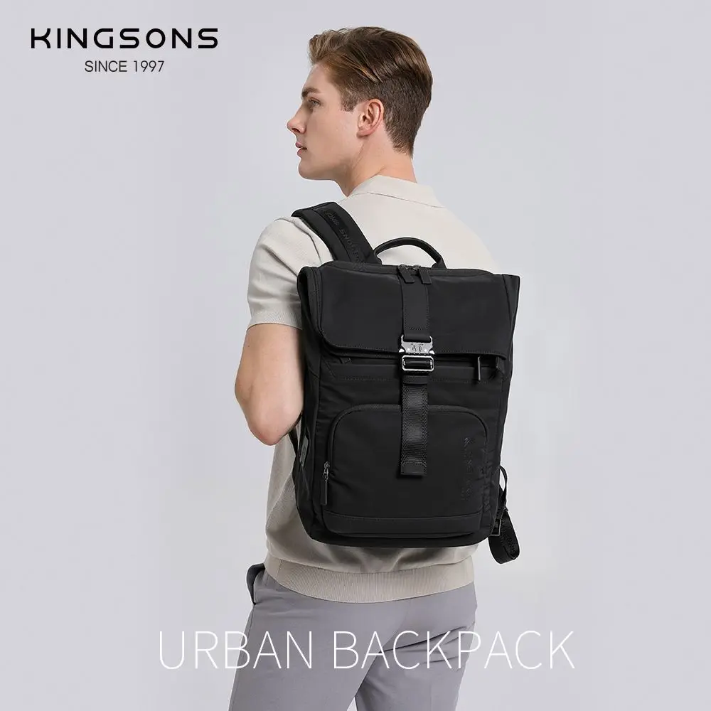 Kingsons Urban Style Backpack For Men 15.6 inch Laptop Backpack W Usb Charging Port Waterproof Wear-resistant