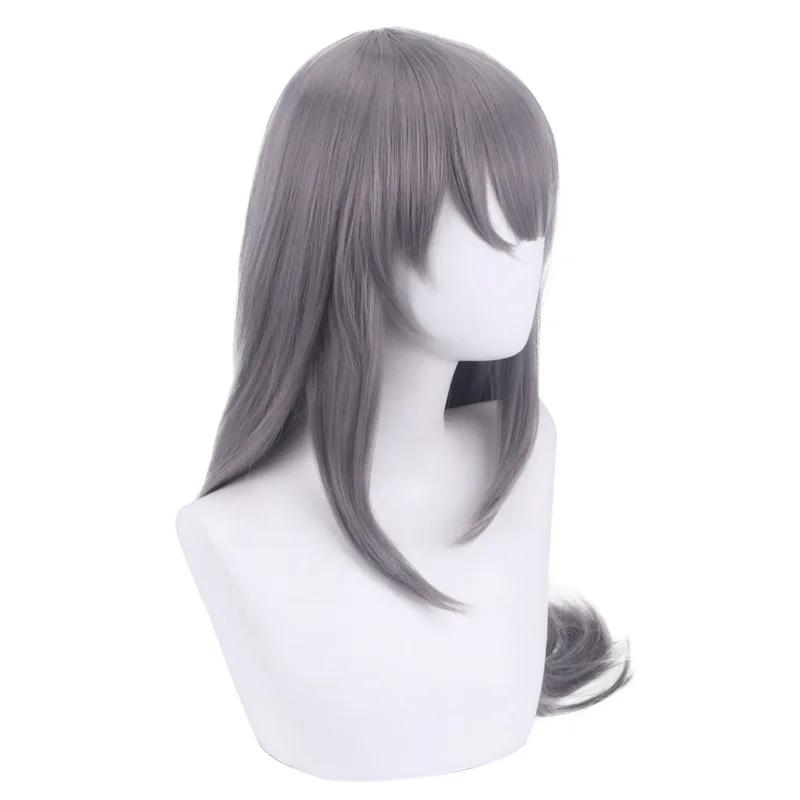 1:1 Rascal träumt nicht von Bunny Girl Senpai Sakurajima Mai Cosplay Perücke Grau Langes Haar Cosplay Perücke 80 cm
