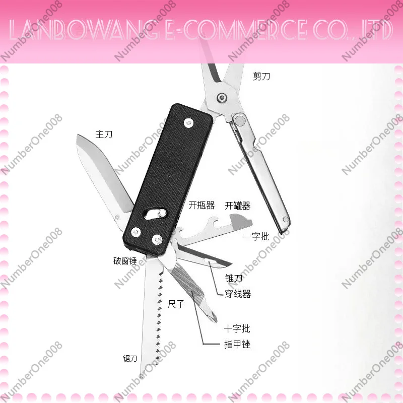 ROXON S503G Back Clip Multifunctional High Hardness Outdoor Camping Multi Knife Scissors Practical Folding Knife