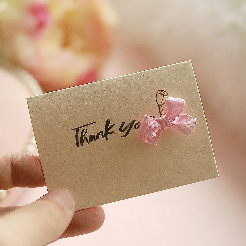 Thank You Card for Supporting Business Package Decoration Light Golden Color for Business Mother\'s Teacher\'s Day Thank You Gift