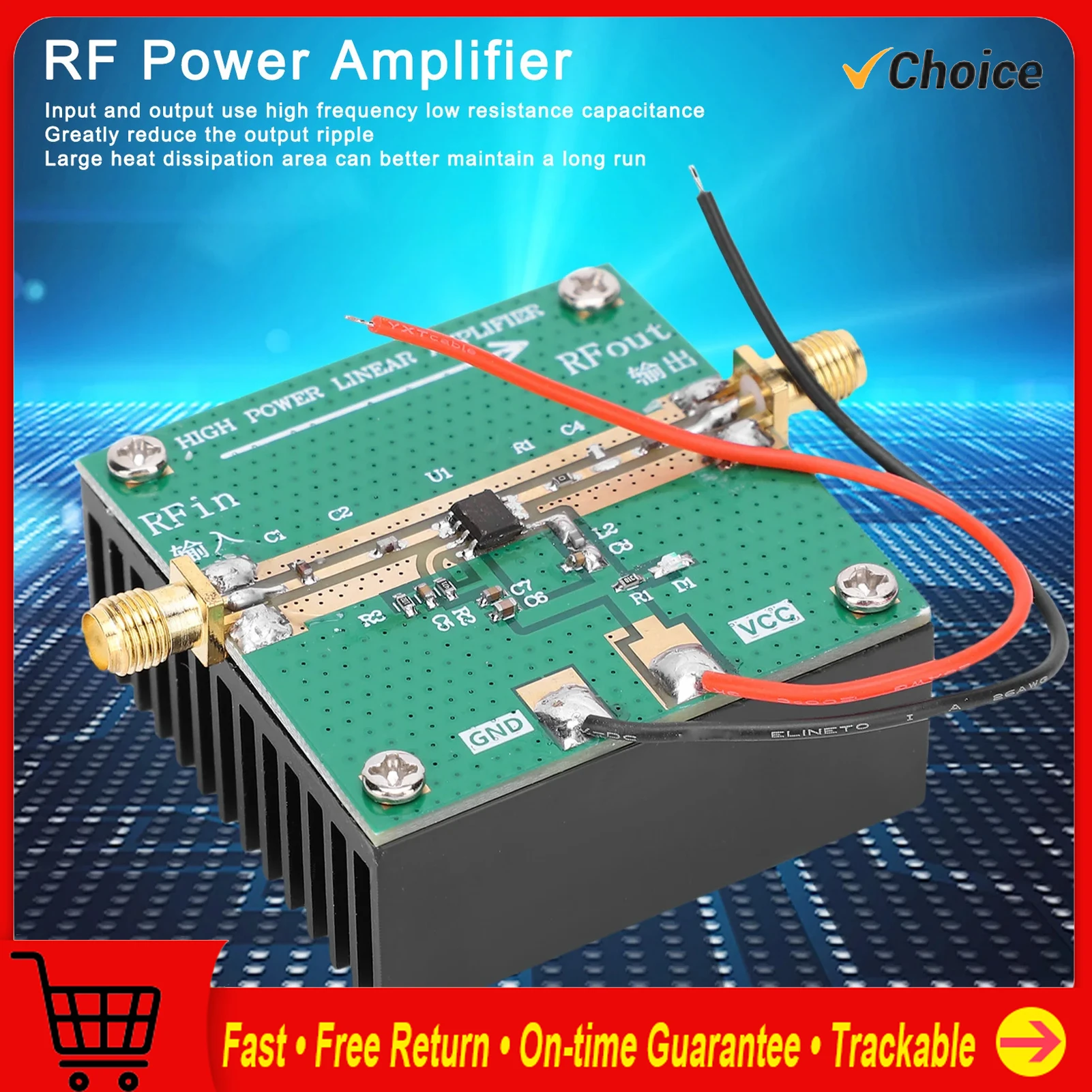 2,4 GHz HF-Verstärker Funkverstärker RF2126 HF-Leistungsverstärker 400-2700 MHz 2,4 GHz 1 W Verstärker mit Kühlkörper HF-Leistungsverstärker