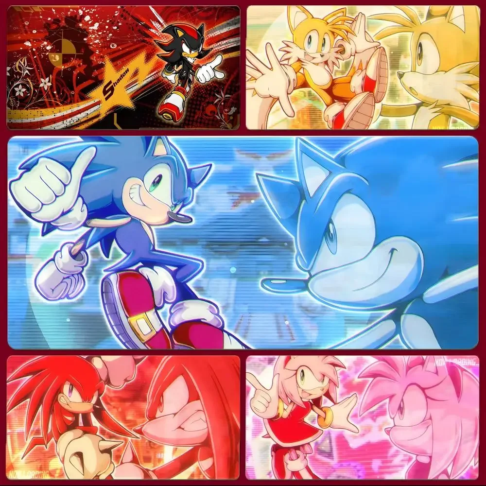 platform game fast mascot S-Sonic the Hedgehog Mouse Pad Large Gaming Mousepad with Stitched Edges Thickened Desk Mat PC