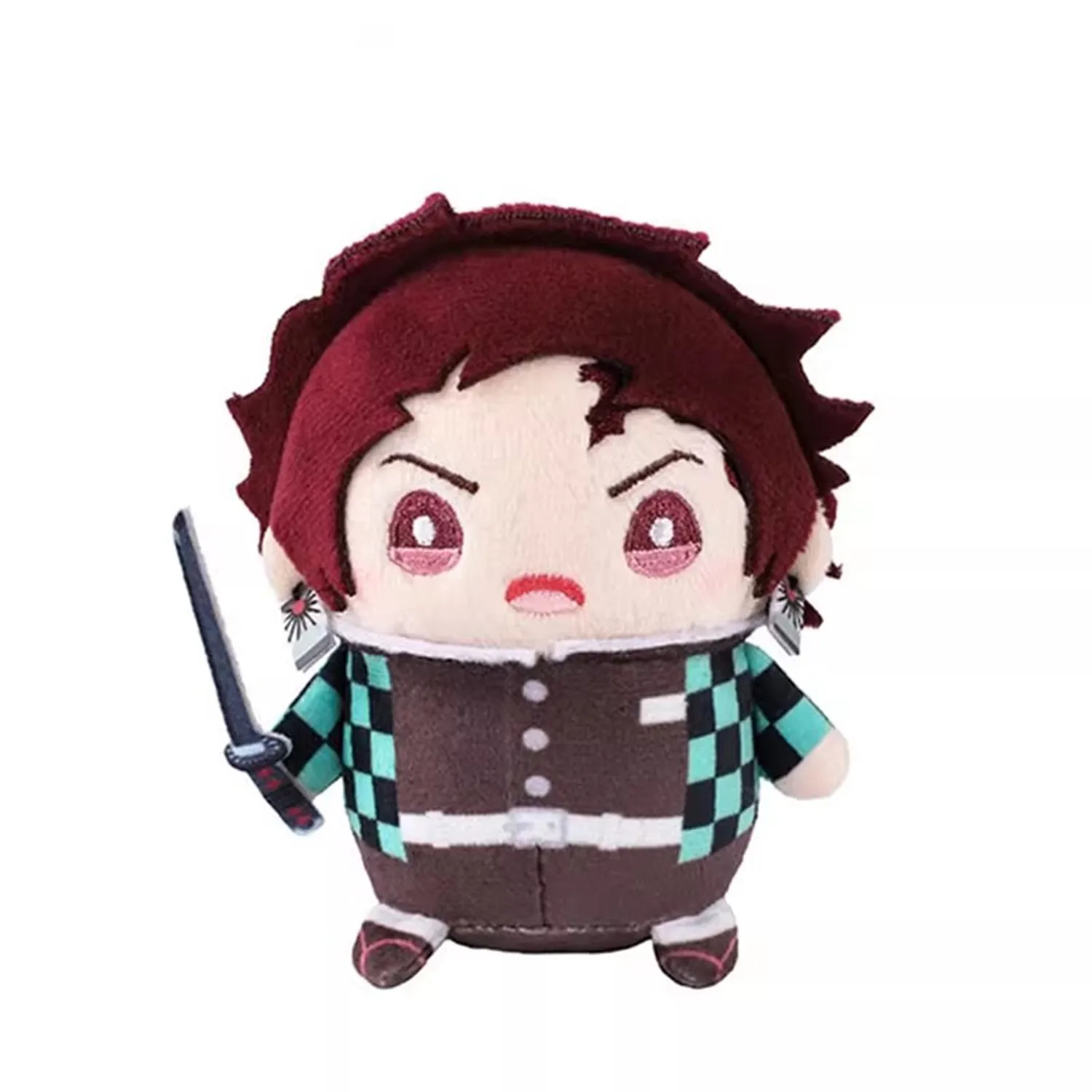 

New Anime Demon Tanjiro Kamado Plush Keychain Chains Small 8CM Kids Stuffed Toys Small Pendant For Children