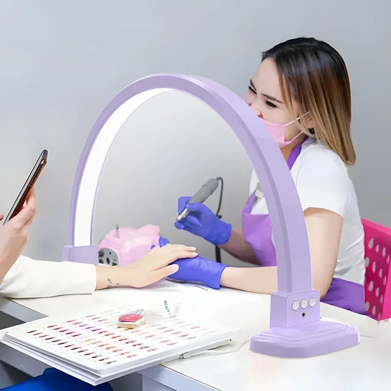 

New Design Purple Light Salon Half Moon Light Led Table Light Nail Lamp Wholesale Price