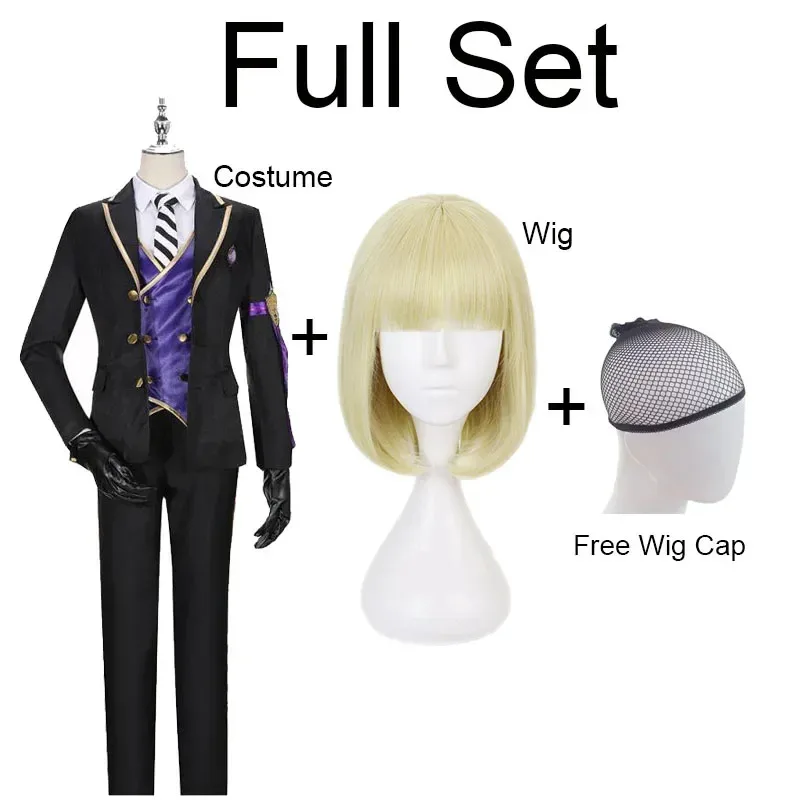 트위스티드 원더랜드 헌트 코스프레 가발 또는 의상 나이트 레이븐 칼리지 포메피오레 루크의 교복 슈트 I See Your,7;k'2.s;9,