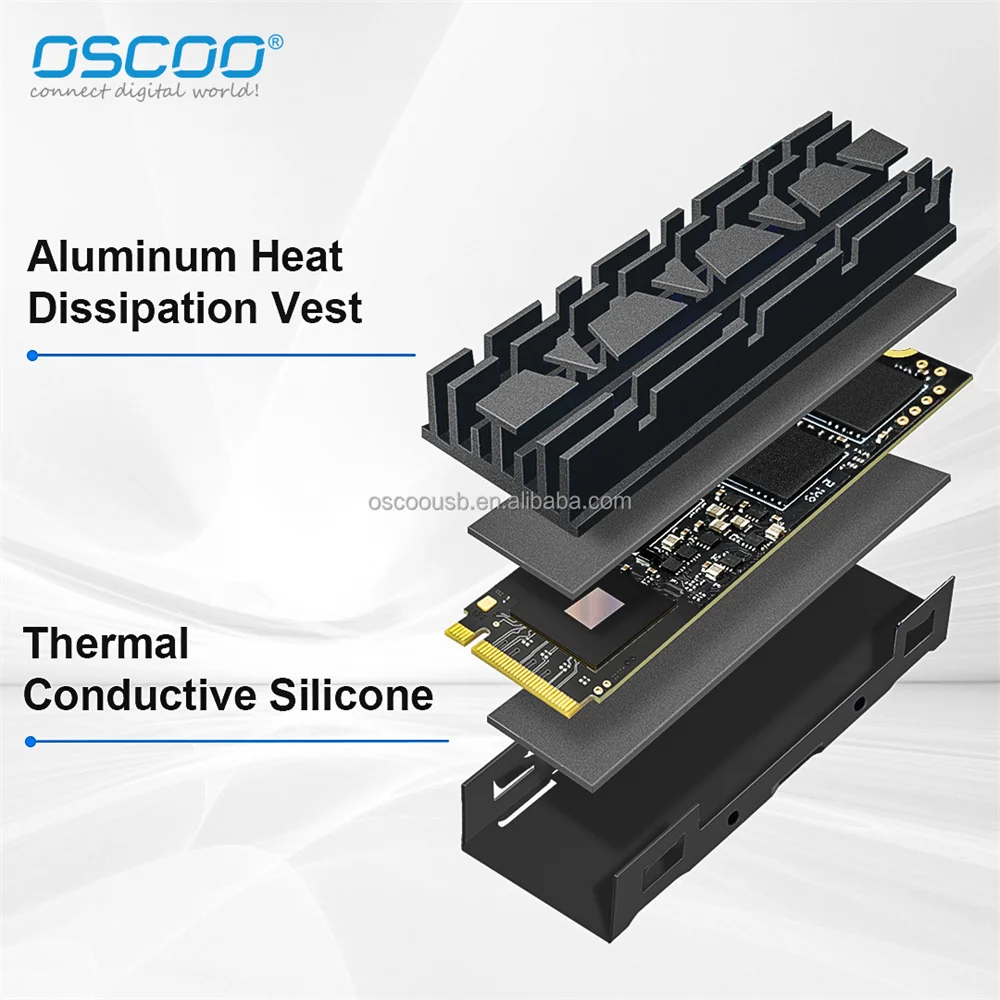 Imagem -03 - Oscoo-disco de Estado Sólido Interno para Computador Desktop Ssd Nvme Pcie Pcie 4.0x4 m2 2280 Dram 4tb 7500 Mbps M.2 Nvme