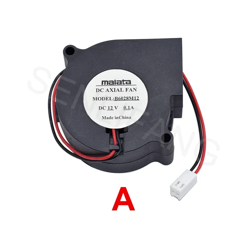 For Malata  B6028M12 Fan DC12V  0.1A Two Pins Square Cooling Fan New