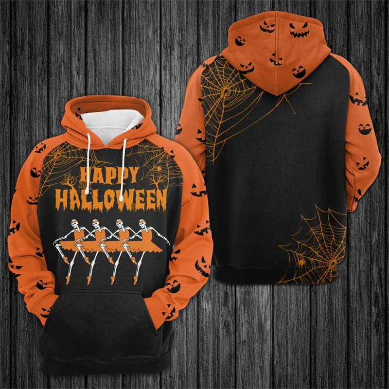 

Autumn New Men's Hoodies 3D Print Halloween Pumpkin Pattern Man Sweatshirts Fashion Design Casual Festival Party Pullover Tops