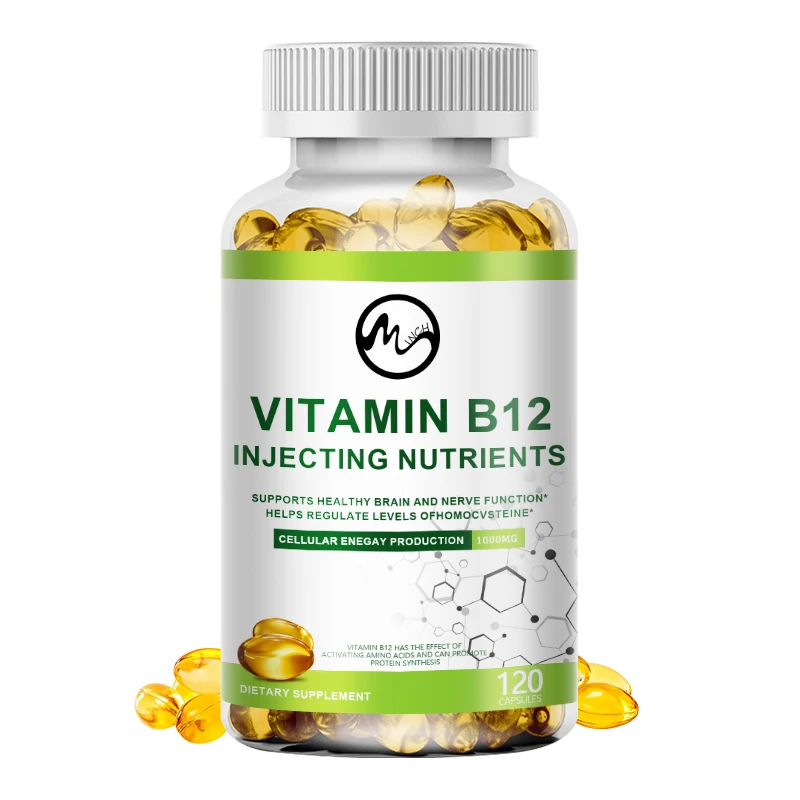 Mutsweet High Potency Vitamin B12 Methylcobalamin 1000mcg 120 Capsules Vegetarian Caps Non-GMO Gluten Free B12 Supplement Gel