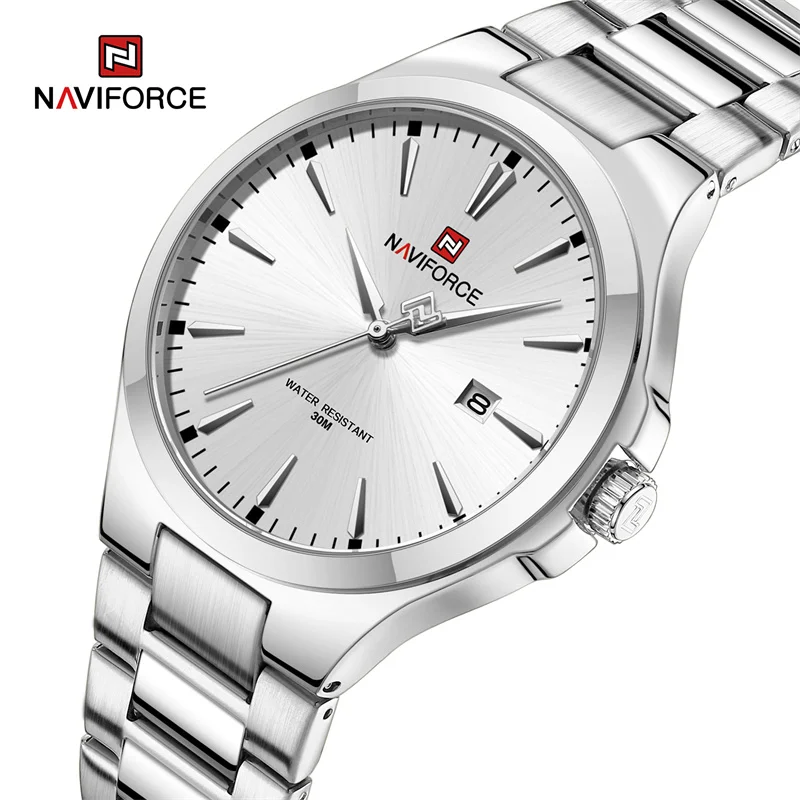 NAVIFORCE Brand New Fashion Male Quartz Watch Luxury Business Stainless Steel Wristwatch Waterproof Date Clock Relogio Masculino