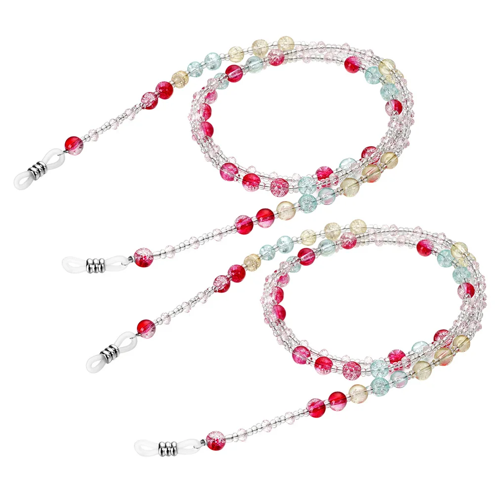 

2Pcs Colorful Beaded Eyeglasses Chain Fashionable Eyewear Retainer Gift for Friends and Family Eyeglasses Chain