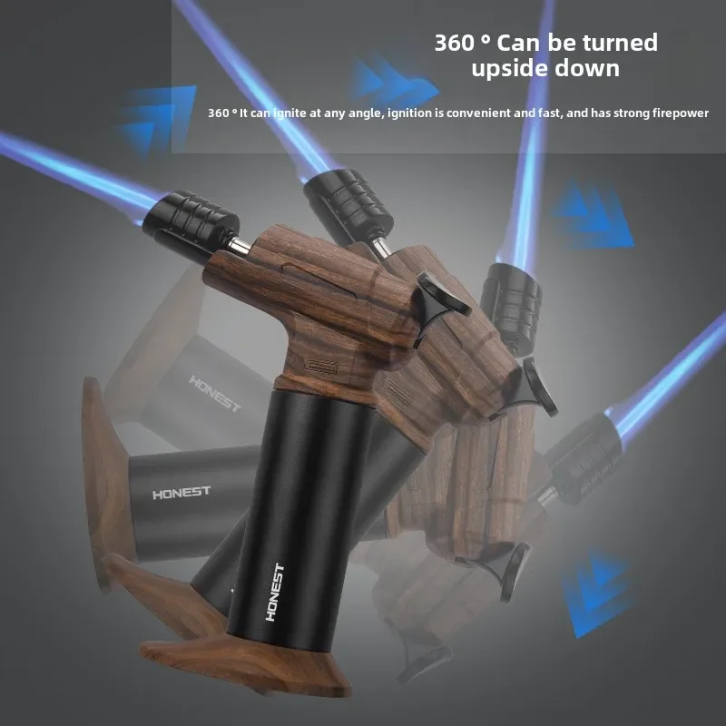 New Direct Windproof Spray Gun Inflatable Lighter Outdoor BBQ Order Aizhi Order Cigar Can Be Refilled with Gas