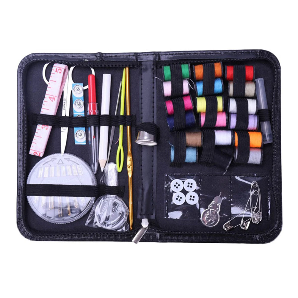 

134 Pcs Kit Mini Portable Emergency Craft Sewing Tool Set Supplies Organized Durable Storage Elastic Band Solution