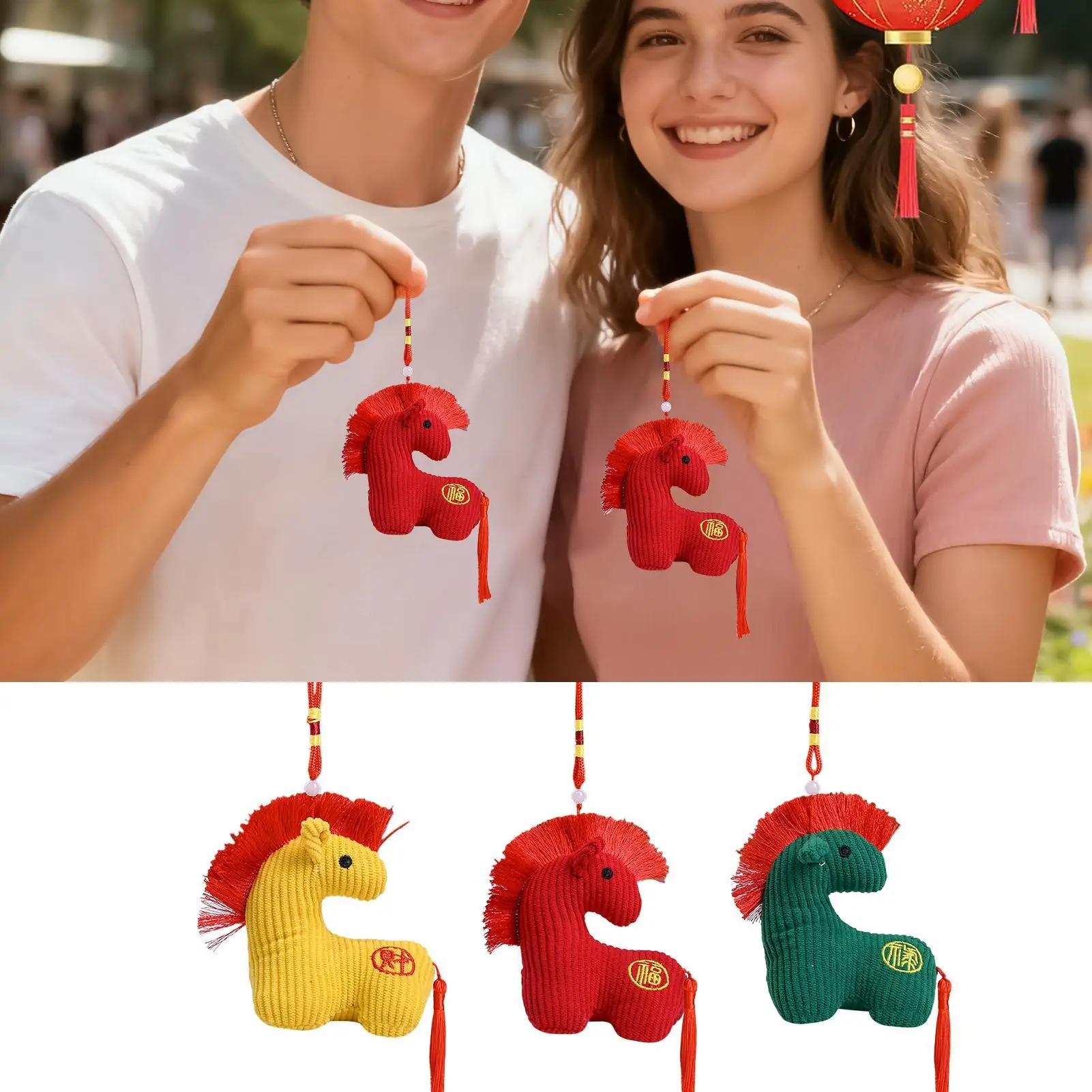 

Плюшевая лошадь 2026, мягкий новогодний талисман, домашний декор, игрушка-лошадь, талисман, лунный новогодний орнамент для весеннего фестиваля, праздничного офиса