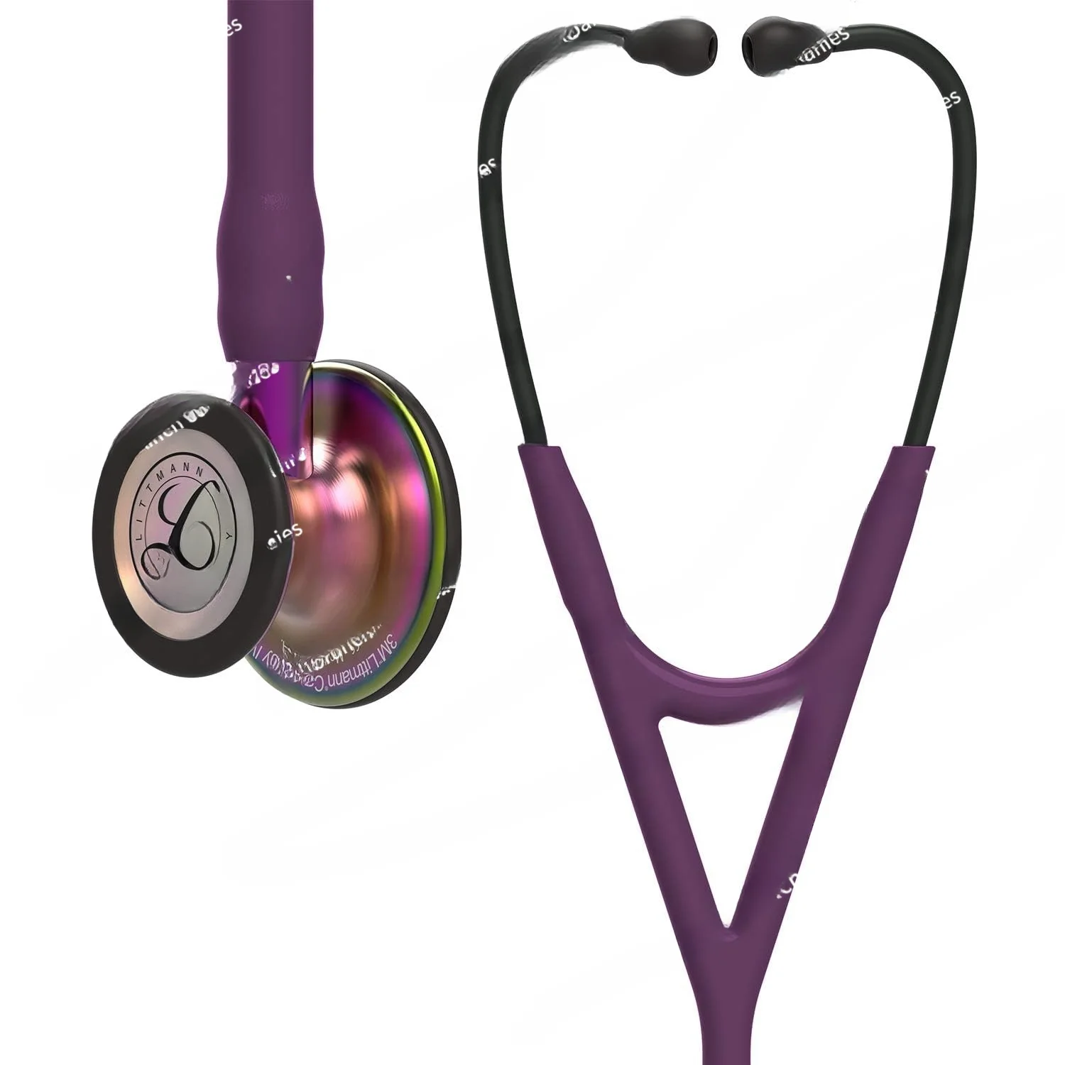 FOR 6205 3M Littmann Cardiology IV Stethoscope, 6205, plum tube, rainbow chestpiece violet stem