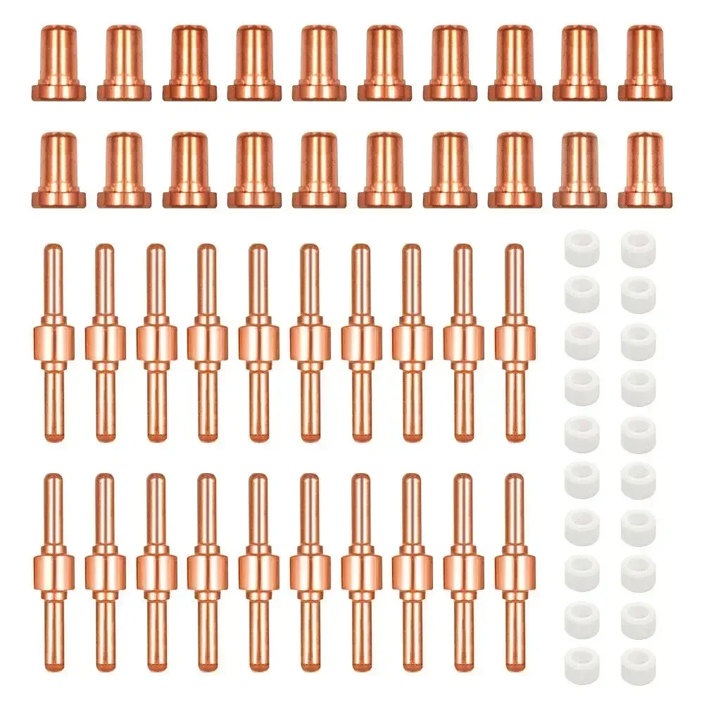 Copper Nozzle Tips, 60Pcs Plasma Cutter Consumables for LG40 PT31 CUT40, Ensure Smooth and Precise Cutting