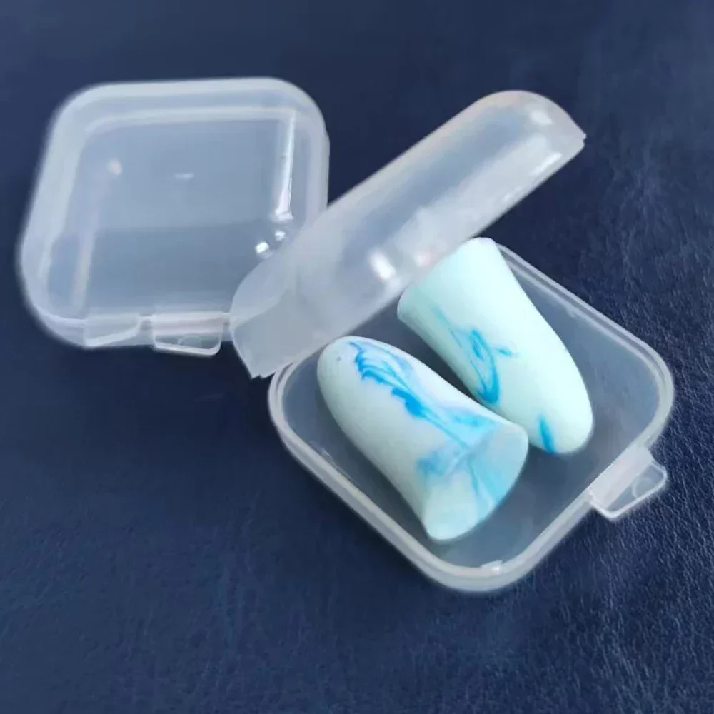 Tramsparent Ear Plug Storage Box Plastic Anti-Noise Proof Earplug Organizer Case 60Pcs Small Badge Gems Coin Jewelry Cover Box
