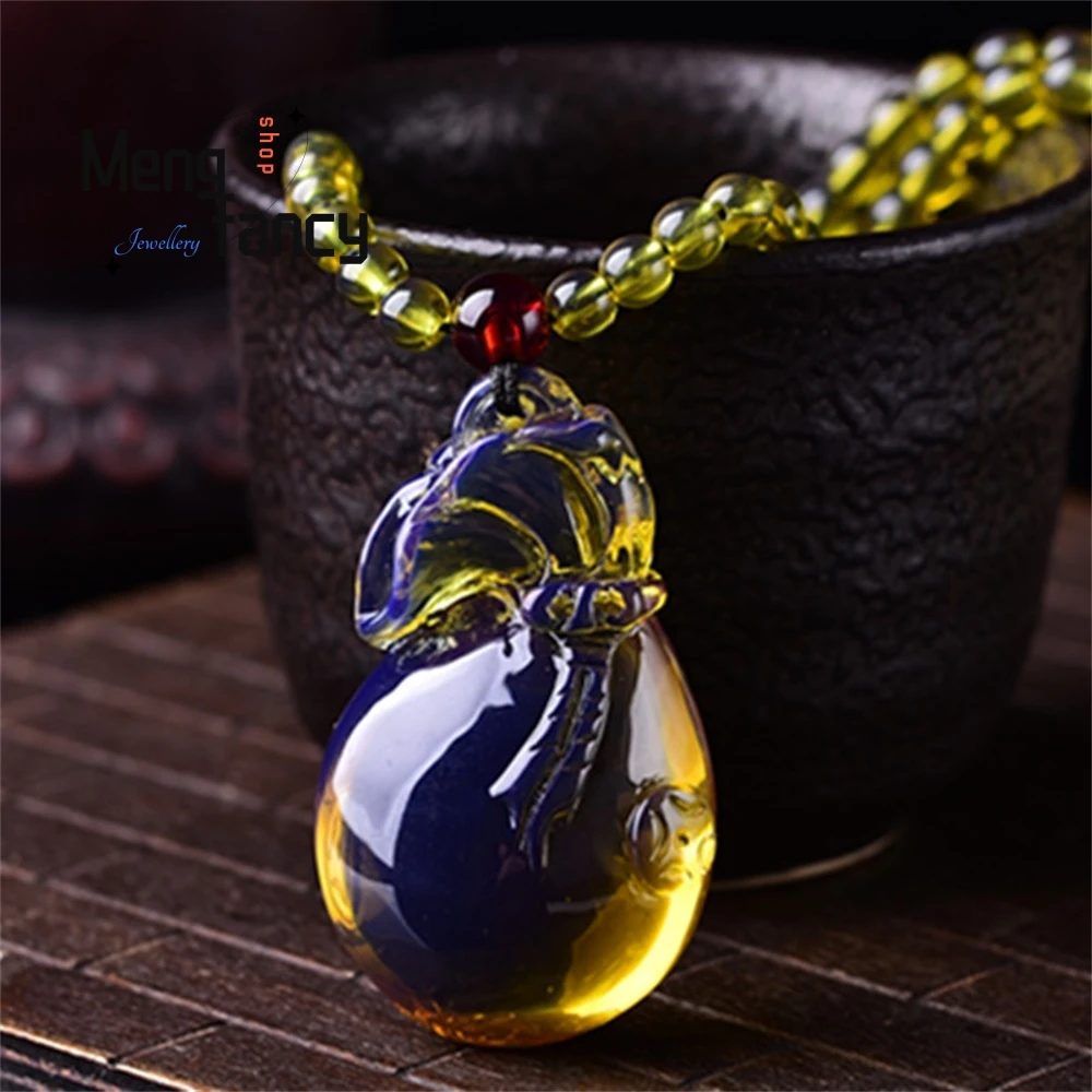 

Beeswax Amber Necklace, Lucky Bag Sweater Chain Pendant, Simple Men's And Women's Styles Elegant Fashion Jewelry Best Selling