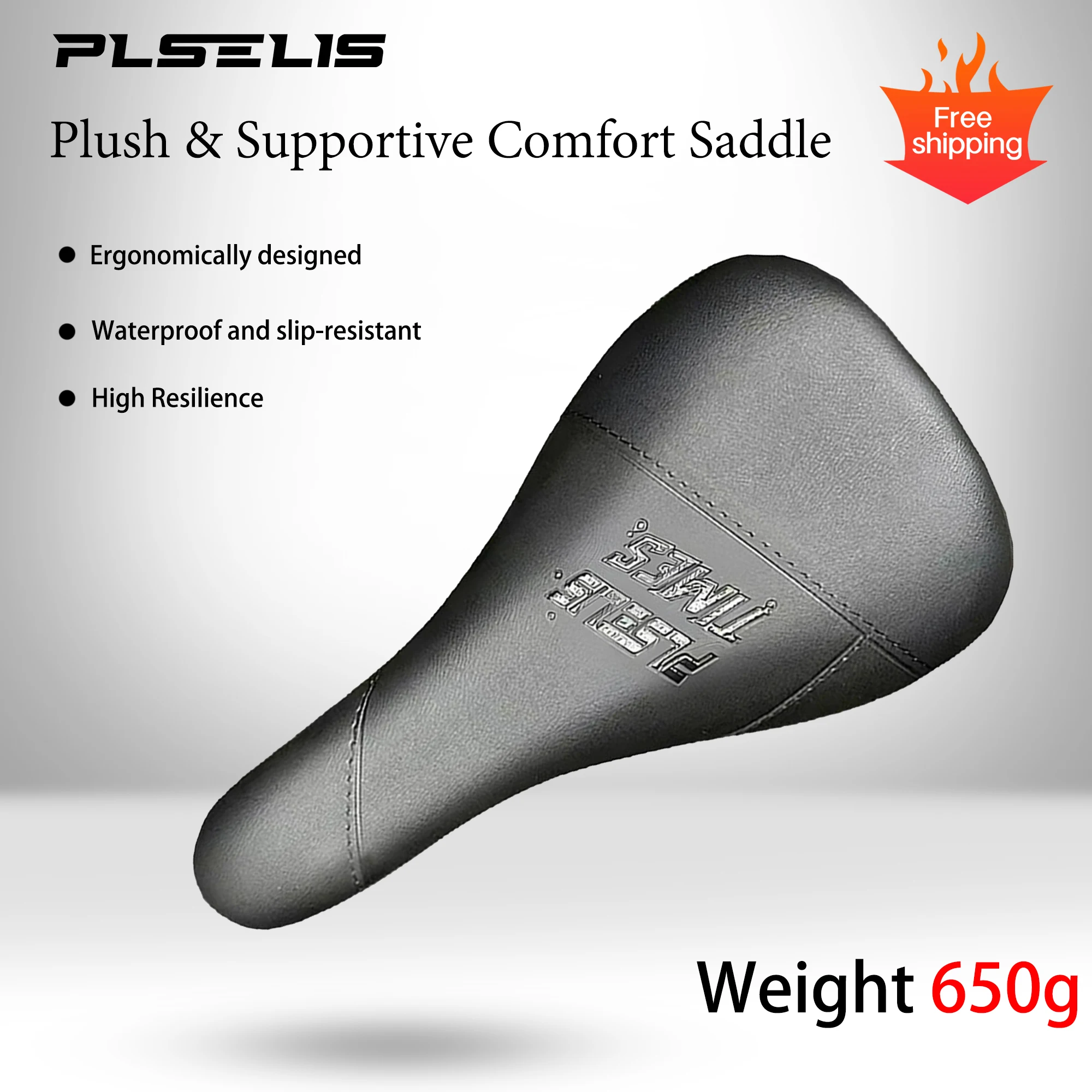 

PLSELIS Universal Bike Saddle for Road&MTB-Features Shock Absorption, High-Resilience Padding, Waterproof & Slip-Resistant Cover