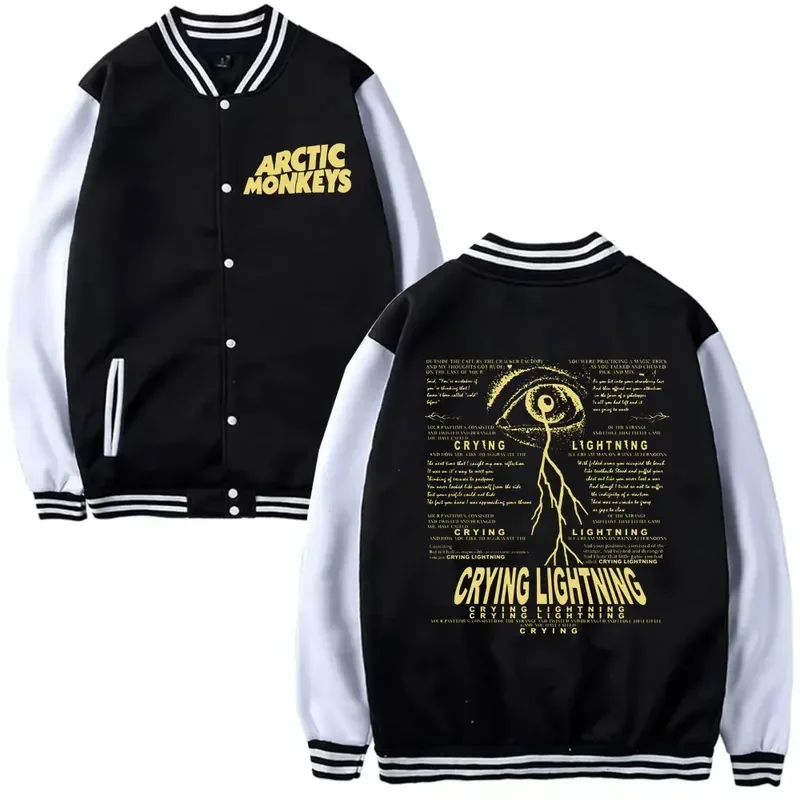 Rock Band Arctic Monkeys Music Album Print Baseball Uniform Male Winter Fashion Hip Hop Baseball Jacket Men Women Jackets Coats