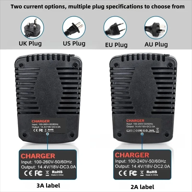 ボッシュ 14.4V-18V バッテリー用急速充電器 2A/3A 代替ボッシュ電動工具 LED 充電インジケーター付き BAT609 BAT609G 用