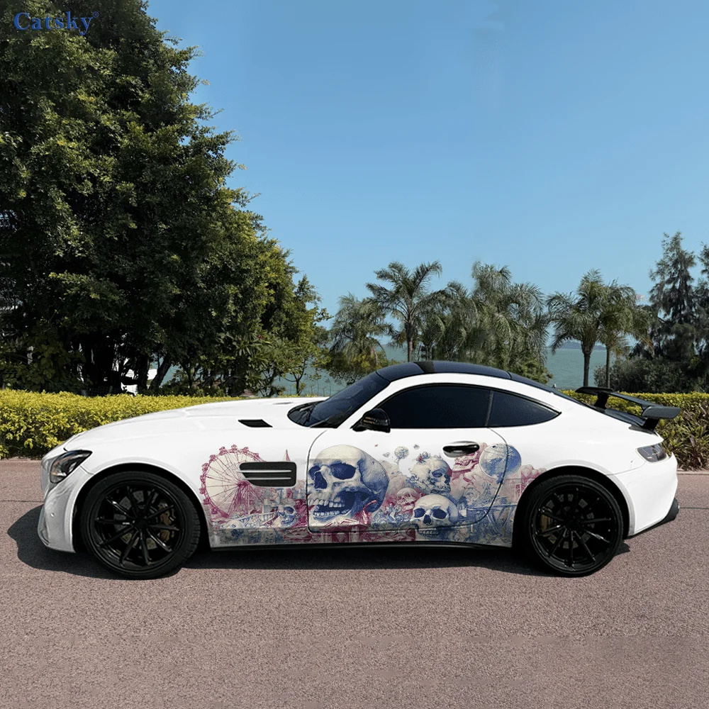 Horror Zombie Bite Tear Car Vinyl Wraps Decal Self-adhesive PVC Sticker Suitable for Trucks SUV Decoration Auto Accessories Gift