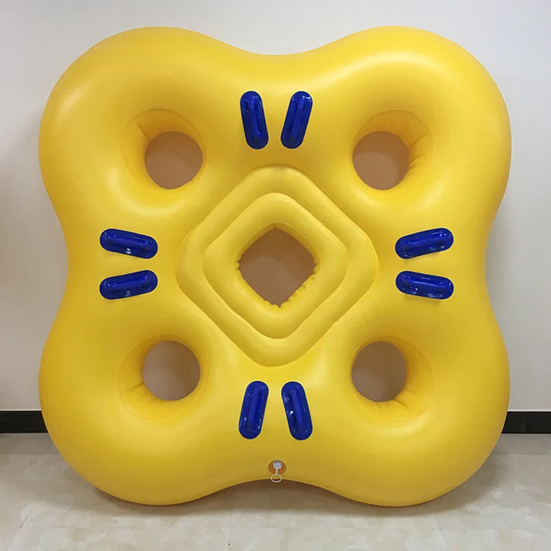 Water park inflatable double raft thickened big horn four people water skiing ring three laps