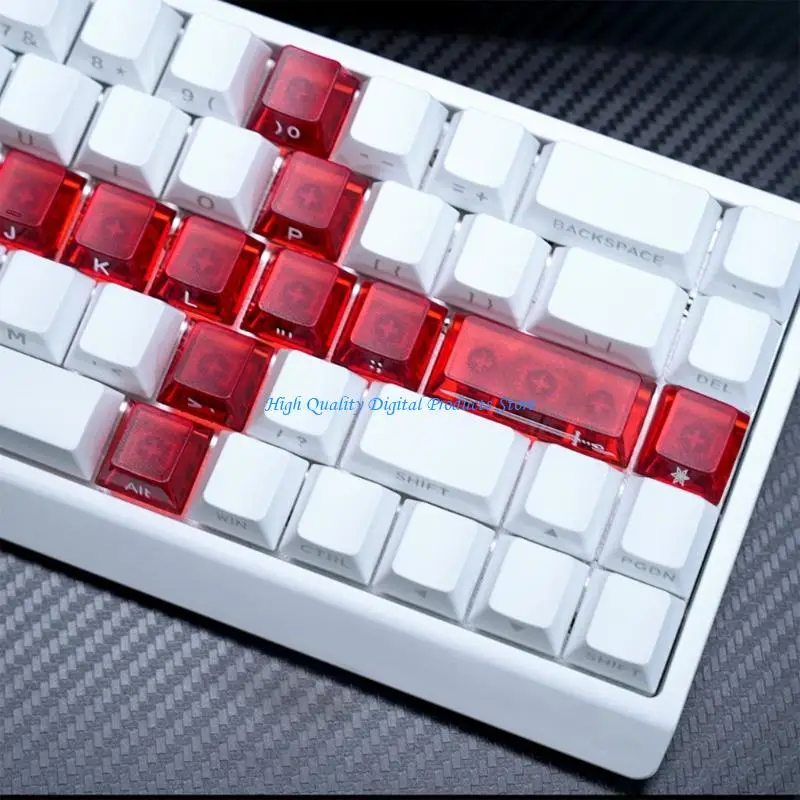 U2JE 19Pieces Side Printed Illuminated Keycaps Durability Plastic In Unique Themed For Mechanical Keyboards