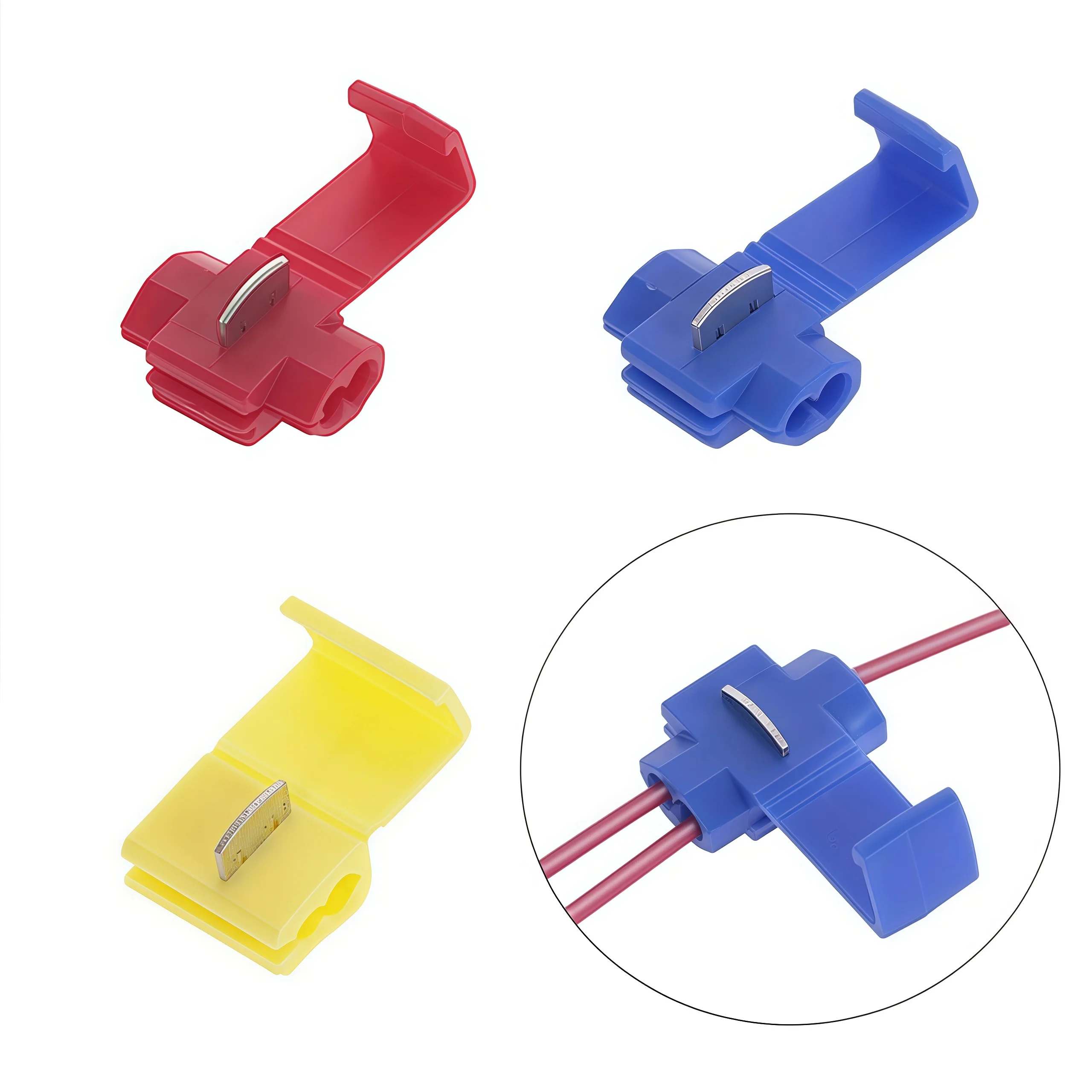 

50PCS Red Blue Quick Splice Wire Connector AWG22-18 Without Breaking Cable Insulated Crimp Quick Splice Electrical Terminals