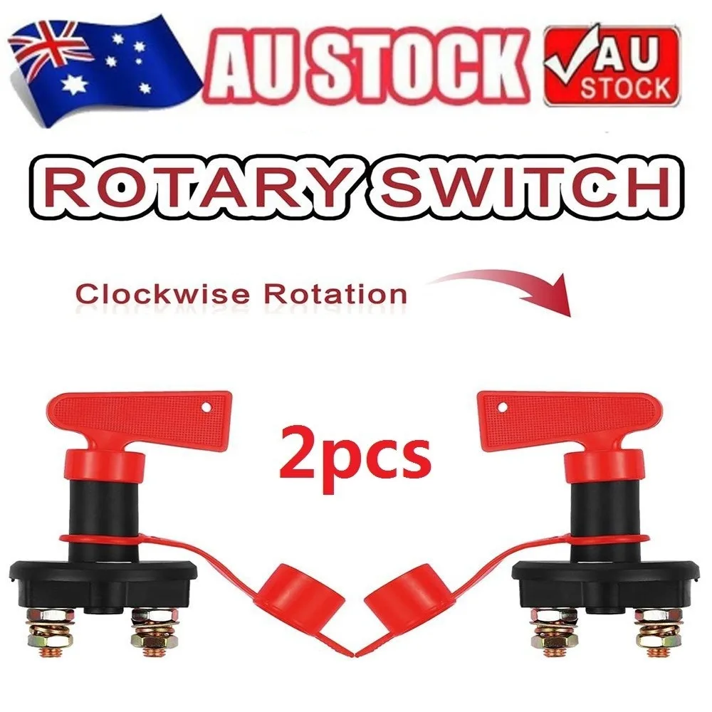 

2pcs 12V 24V Disconnect Battery Isolator Cut Off Kill Switch Key Car Marine Boat