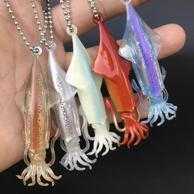 Original Kitan Club Gashapon Cute Squid Flying Out Cuttlefish Octopus Figure Anime Kawaii Bag Keychain Capsule Toys Gift