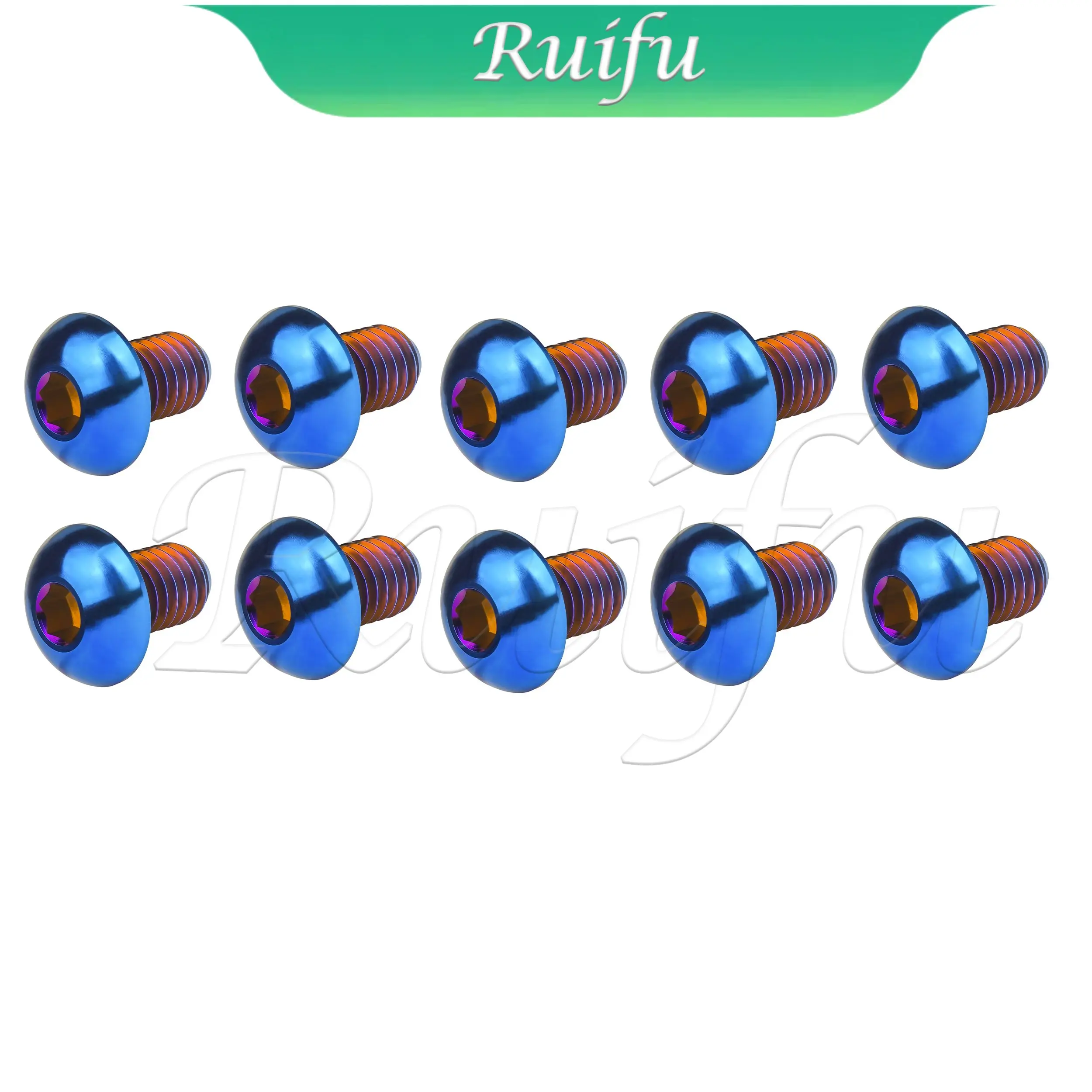 Ruifu Titanium Bolt 10PCS Hex Hexagon Socket Button Head Cap Screw  M3 M4 M5  Allen Bolts