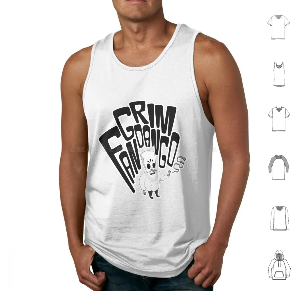 Grim Game Tank Tops Vest Sleeveless Grim Fandango Monkey Island Sam Max Day Tentacle Lucas Art Retrogame Game Pc Game Purple