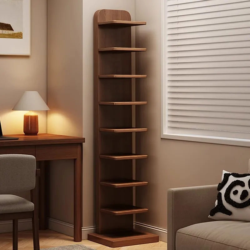 

Simple household bookshelf shelf Floor-to-ceiling invisible wall corner storage shelf Vertical corner living room