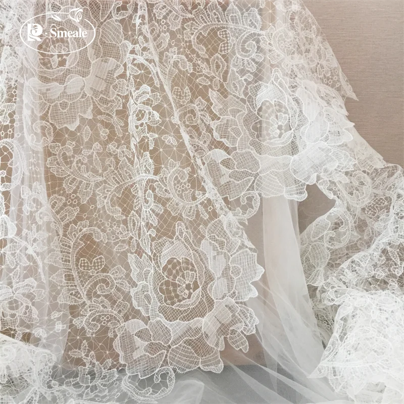 ปลาผ้าไหมด้ายกลวงปักลูกไม้ผ้า. - Embroidery Veil บทวิจารณ์และราคา