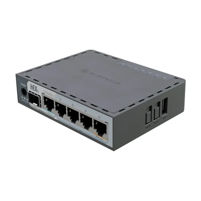 E60iUGS five-port gigabit wired router hEX S 2025 upgrade