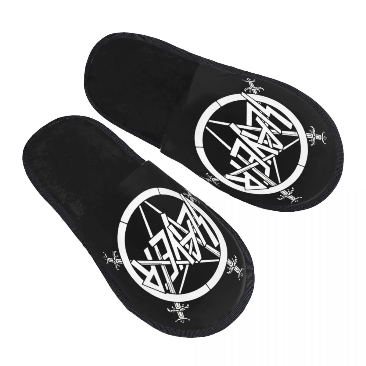 Heavy Metal Rock Slayers Logo Cozy Scuff Memory Foam Slippers Women Band Hotel House Shoes