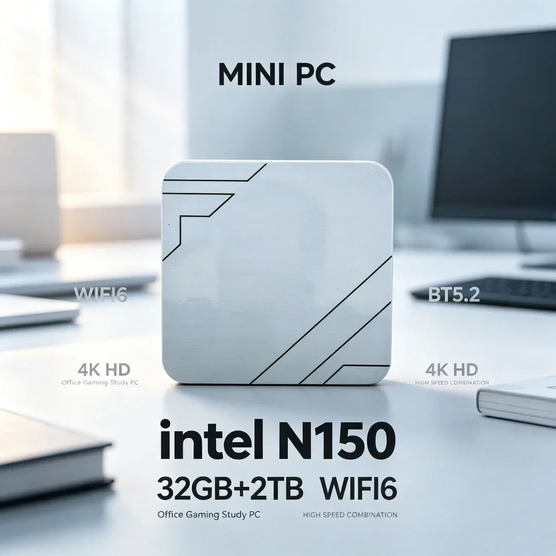 New Gaming Mini PC Intel Core N150 16GB 2TB SSD WIFI6 BT5.2 High Speed Mini Desktop Computer For Entertainment Office Daily Use