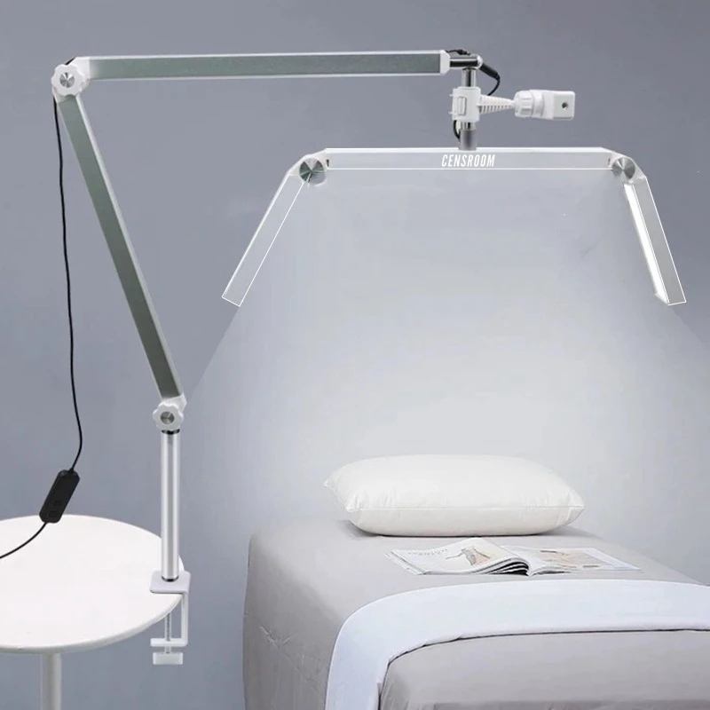 Lash Lamp Eyelash Extension 36W Foldable Half Moon Light Desktop Clamp for Photography Manicure Eyebrows Tattoo Salon Filling