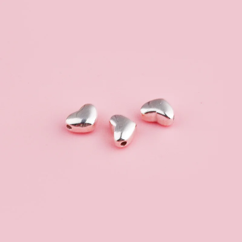 S925 pure silver small-diameter heart-shaped pendant bracelet accessory with red string decoration